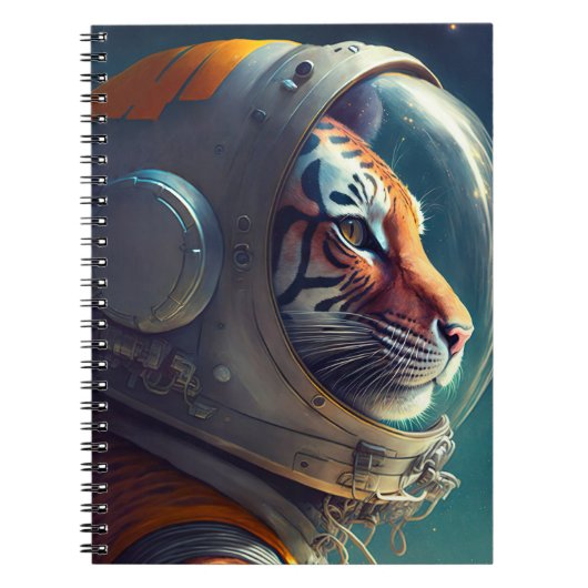 Schattig Tiger Astronaut Notitieboek (Voorkant)