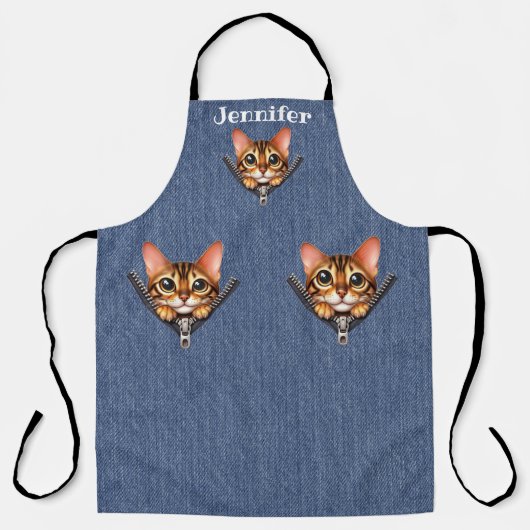 Schattig Tiger Tabby Cat All-Over Print Schort (Voorkant)