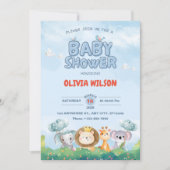 Schattig Tiny Toes & Oerwoud Safari Baby shower Kaart (Voorkant)