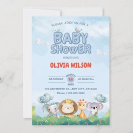 Schattig Tiny Toes & Oerwoud Safari Baby shower Kaart