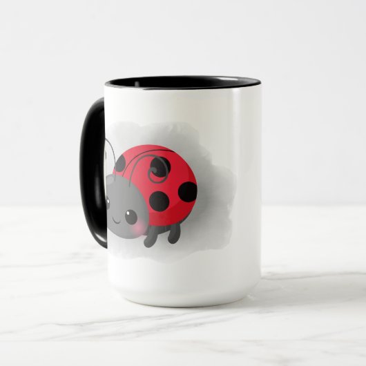 schattig toevoegen monogram dame bug liefhebbers mok (Voorkant links)