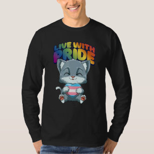 Schattig Transgender Pride Kat Transgender Hart T-shirt