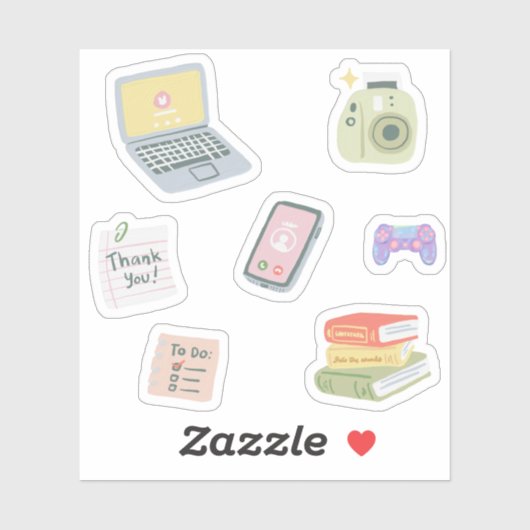 schattig trendy Dank u pack van Sticker (Vel)