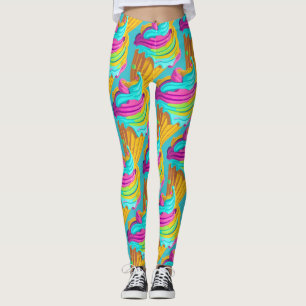Schattig Trendy Girly Hot Pink Neon Ice Cream Patr Leggings