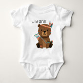 Schattig Tribal Baby Beer Wild One Romper (Voorkant)