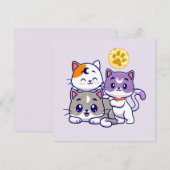 Schattig trio: drie Schattigee katten (Voorkant / Achterkant)