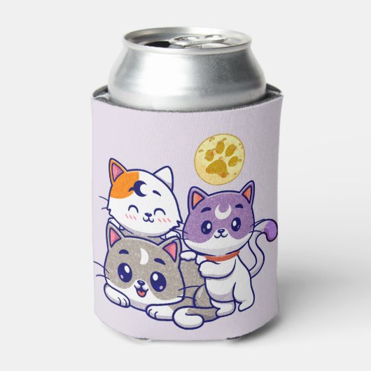 Schattig trio: drie Schattigee katten Blikjeskoeler (Blikje Voorkant)