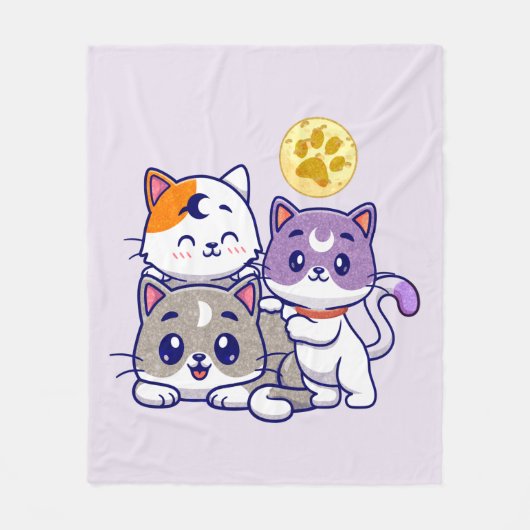 Schattig trio: drie Schattigee katten Fleece Deken (Voorkant)