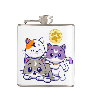 Schattig trio: drie Schattigee katten Heupfles