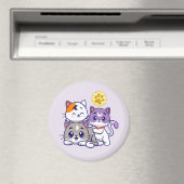 Schattig trio: drie Schattigee katten Magneet (Insitu (Vaatwasser))
