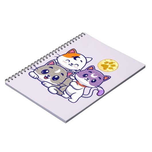 Schattig trio: drie Schattigee katten Notitieboek (Linkerzijde)