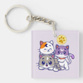 Schattig trio: drie Schattigee katten Sleutelhanger (Voorkant)
