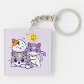 Schattig trio: drie Schattigee katten Sleutelhanger (Achterkant)