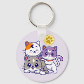 Schattig trio: drie Schattigee katten Sleutelhanger (Voorkant)