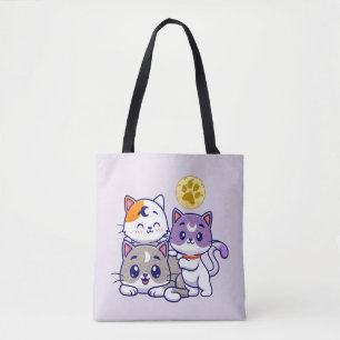 Schattig trio: drie Schattigee katten Tote Bag