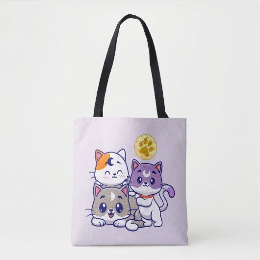Schattig trio: drie Schattigee katten Tote Bag (Voorkant)
