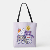Schattig trio: drie Schattigee katten Tote Bag (Achterkant)