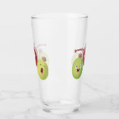 Schattig trio van kruisbessen zingende cartoon glas (Links)