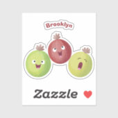 Schattig trio van kruisbessen zingende cartoon sticker (Vel)