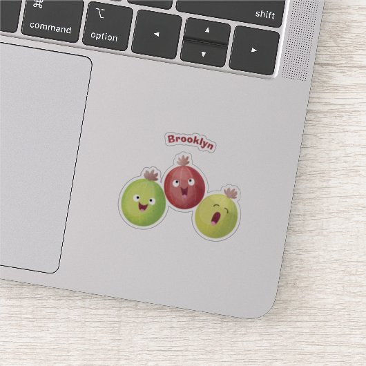 Schattig trio van kruisbessen zingende cartoon sticker (Detail)