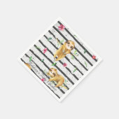 Schattig Tropical Sloth Baby shower gepersonalisee Servet (Hoek)