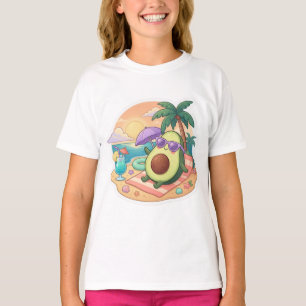 Schattig tropisch avocado-ontwerp voor zomergelief t-shirt