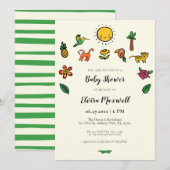 Schattig tropisch Baby shower Kaart (Voorkant / Achterkant)