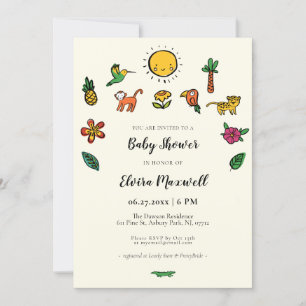 Schattig tropisch Baby shower Kaart