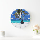 Schattig tropisch strand, Sand Ocean Sky Palm Grote Klok (Huis)