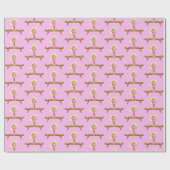 Schattig Turnmeisje Aangepaste Blonde Kinderen Fot Cadeaupapier (Vlak)