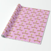 Schattig Turnmeisje Aangepaste Blonde Kinderen Fot Cadeaupapier (Uitgerold)