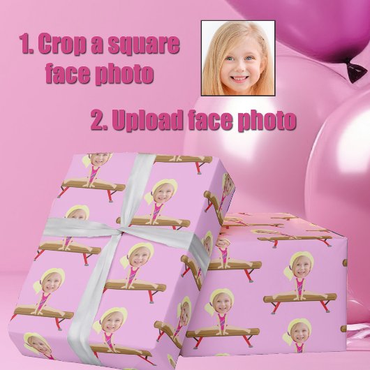 Schattig Turnmeisje Aangepaste Blonde Kinderen Fot Cadeaupapier