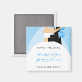 Schattig Turquoise Bewaar de datum magneten (Voorkant / Achterkant)