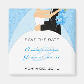 Schattig Turquoise Bewaar de datum magneten (Voorkant)