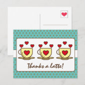 Schattig Turquoise Blauw Bedankt Voor Een Latte Ko Briefkaart (Voorkant / Achterkant)