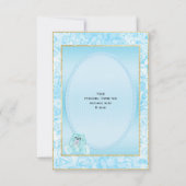 Schattig Turquoise Konijn Baby Shower Bedankt (Achterkant)