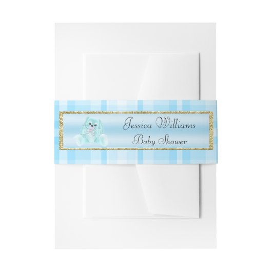 Schattig Turquoise Konijn Uitnodigingen Wikkel (Voorkant Voorbeeld)