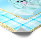 Schattig Turquoise Konijn Welkom Poster (Hoek)