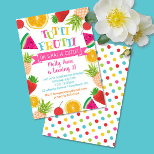 Schattig Tutti Frutti Waterverf Fruits Verjaardags Kaart