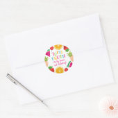 Schattig Tutti Frutti Waterverf Fruits Verjaardags Ronde Sticker (Envelop)