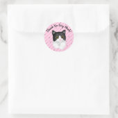 Schattig Tuxedo Kitten Dank u Ronde Sticker (Tas)