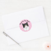 Schattig Tuxedo Kitten Dank u Ronde Sticker (Envelop)