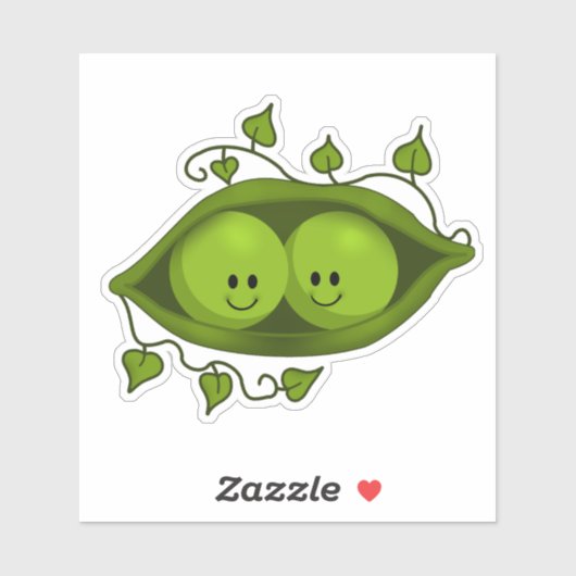 Schattig twee erwten in een peul sticker (Vel)