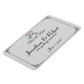 Schattig Twee Grooms Kussen Gay Bruiloft Save the  Magneet (Linkerzijde)