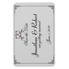 Schattig Twee Grooms Kussen Gay Bruiloft Save the  Magneet