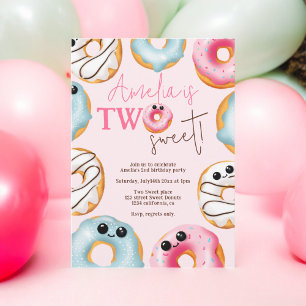 Schattig Twee lieve schattige donuts 2e verjaardag Kaart