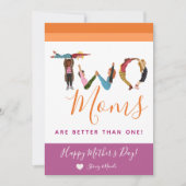 Schattig Twee moeders zijn beter dan één Moederdag Feestdagenkaart (Voorkant)