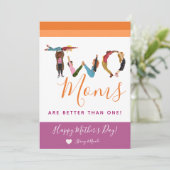 Schattig Twee moeders zijn beter dan één Moederdag Feestdagenkaart (Staand voorkant)