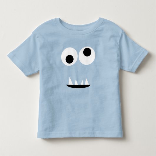 Schattig twee oegge Monster Face Funny Kinder Gree Kinder Shirts (Voorkant)