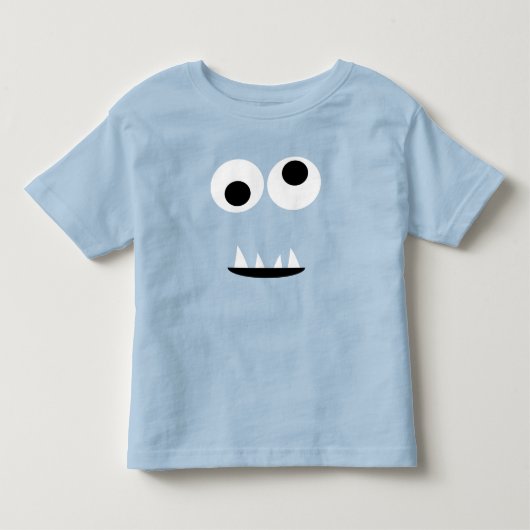 Schattig twee oegge Monster Face Funny Kinder Gree Shirts (Voorkant)